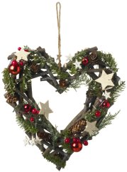 Adventní věnec - srdce 32 cm