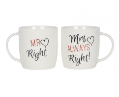 Set hrnků Mr Right & Mrs Always Right 300 ml
