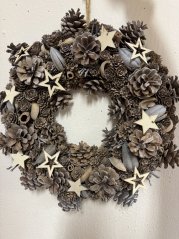 Přírodní adventní věnec 40 cm