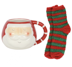 Vánoční hrnek Santa 450 ml + ponožky