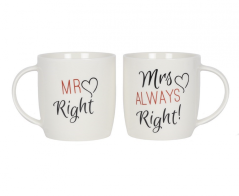 Set hrnků Mr Right & Mrs Always Right 300 ml