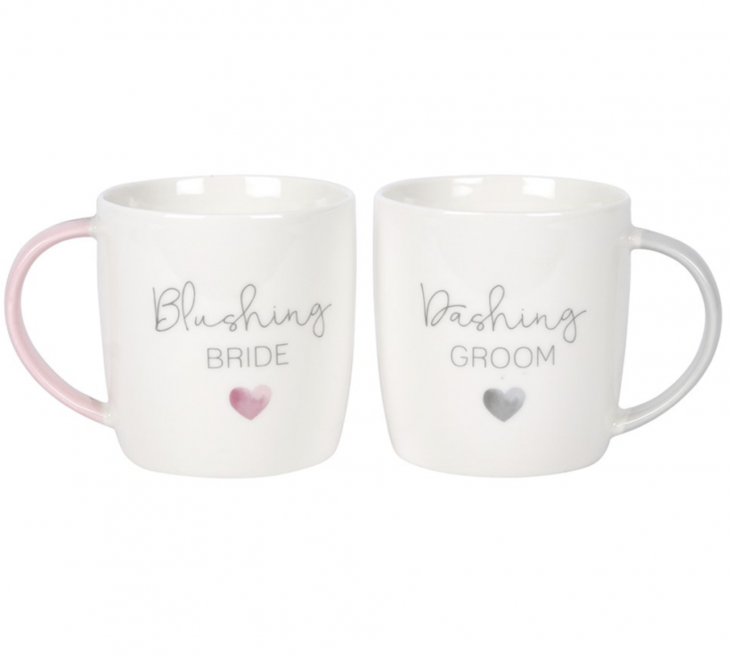 Set hrnků pro novomanžele Blushing Bride & Dashing Groom 300 ml