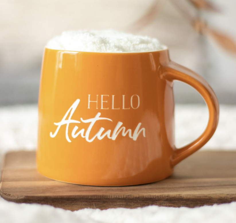 Hrnek s nápisem Hello Autumn 380 ml + ponožky